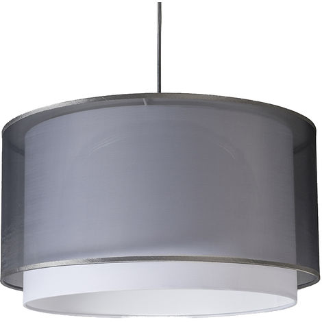 QAZQA hanglamp - Suspension avec abat-jour Moderne - 1 lumière - H 1150 mm - Gris - Moderne - Éclairage intérieur - Salon I Chambre I Cuisine I Salle à manger - Gris