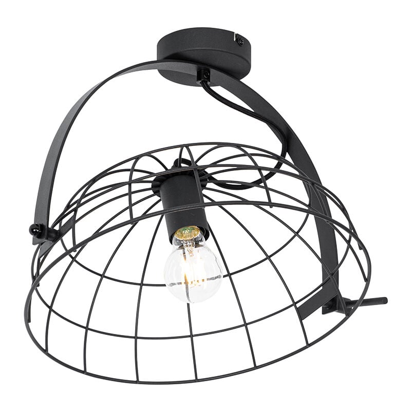 Qazqa - hanze - Spot plafond, plafonnier - 1 lumière - l 40.3 cm - Noir - Rustique - éclairage intérieur - Salon i Chambre i Cuisine i Salle à manger