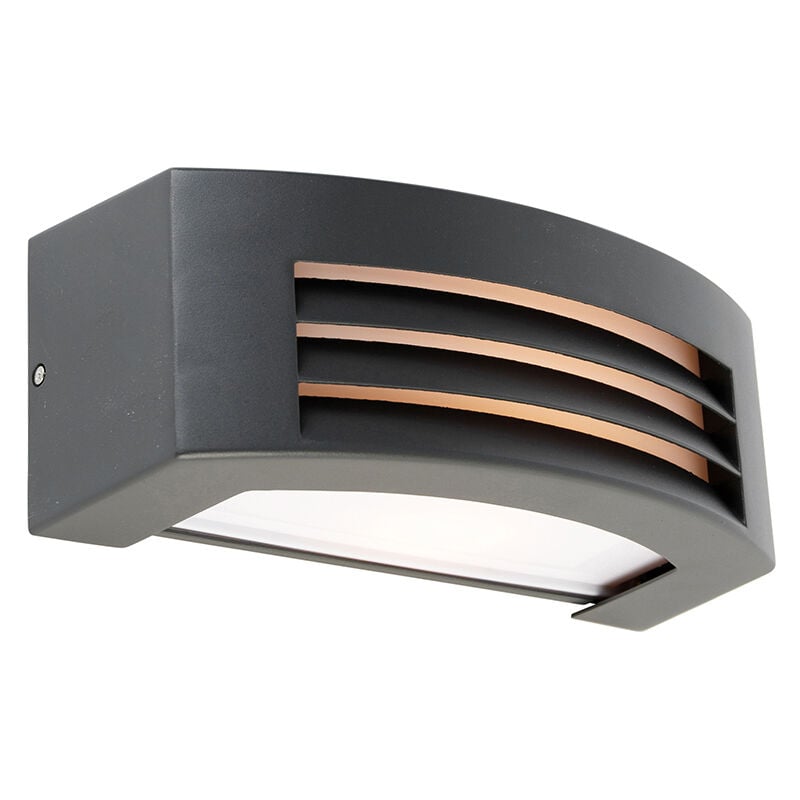 Hurricane - Applique murale - 1 lumière - l 287 mm - Gris foncé - Moderne - éclairage extérieur - Qazqa
