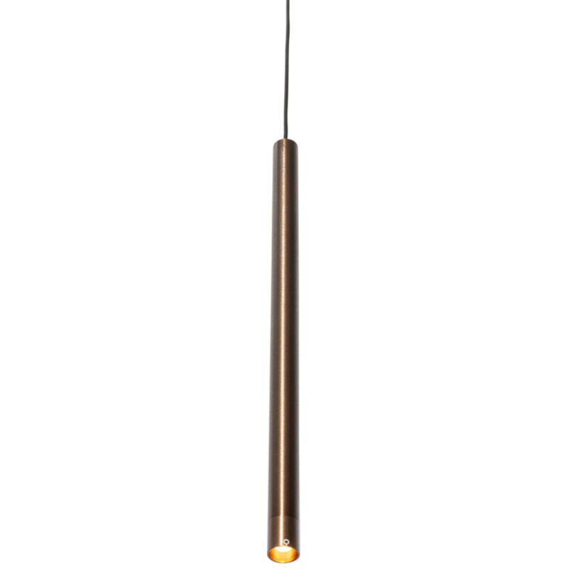 Qazqa - iconic frini - Système de rail spot luminaire plafond, plafonnier compatible pour led - 1 lumière - ø 3 cm - Bronze - Moderne - éclairage