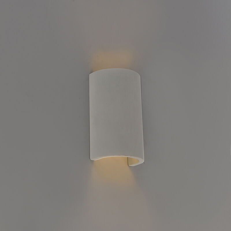 

QAZQA Industrial Aplique industrial semicircular gris hormigón - MEAUX Piedra/cemento Redonda Adecuado para LED Max. 1 x 25 Watt