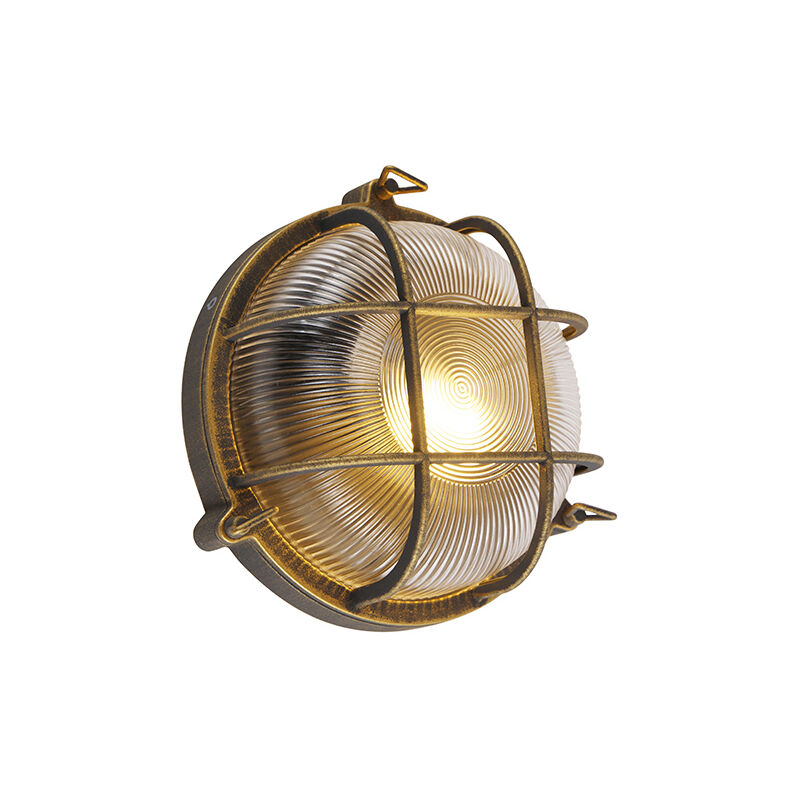 

Industrial Aplique/plafón dorado/latón redondo IP44 - NOUTICA Aluminio /Vidrio Redonda Adecuado para LED Max. 1 x 60 Watt - Qazqa