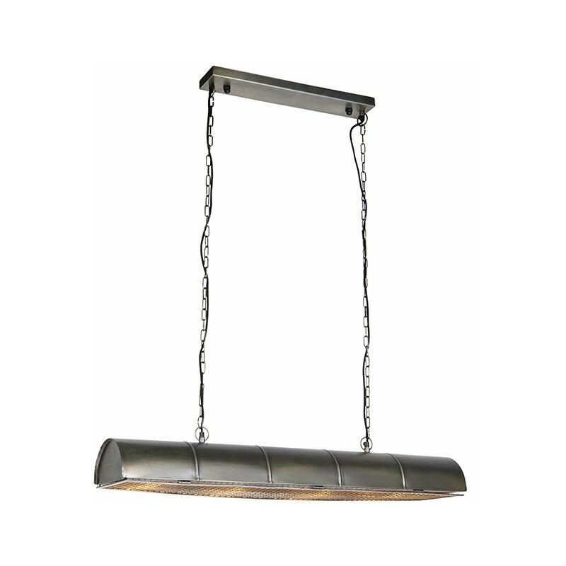 

Qazqa - Industrial Lámpara colgante industrial plateada 4-luces - BARRELO Acero Alargada Adecuado para LED Max. 4 x 25 Watt