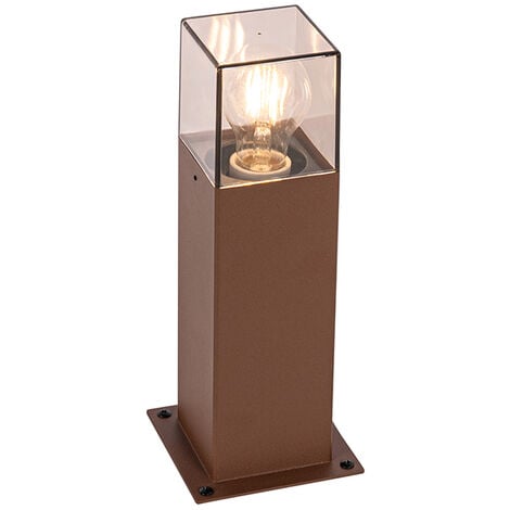 QAZQA Industrial Lámpara de pie exterior industrial marrón óxido 30 cm IP44 - Denmark Aluminio /Plástico Rectangular Adecuado para LED Max. 1 x 15 Watt