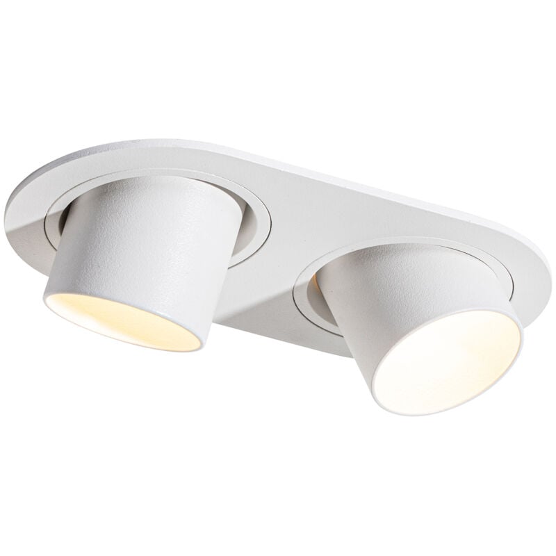 QAZQA installa - Spot encastrable - 2 lumière - L 14.5 cm - Blanc - Moderne - éclairage intérieur - Salon I Chambre I Cuisine I Salle à manger