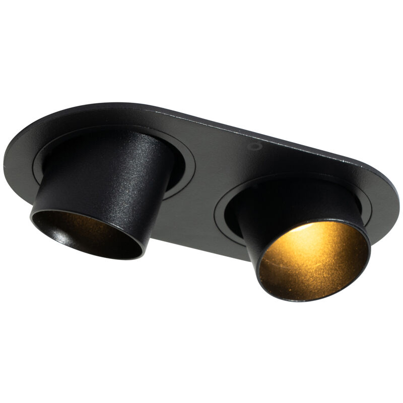 Qazqa - installa - Spot encastrable - 2 lumière - l 14.5 cm - Noir - Moderne - éclairage intérieur - Salon i Chambre i Cuisine i Salle à manger