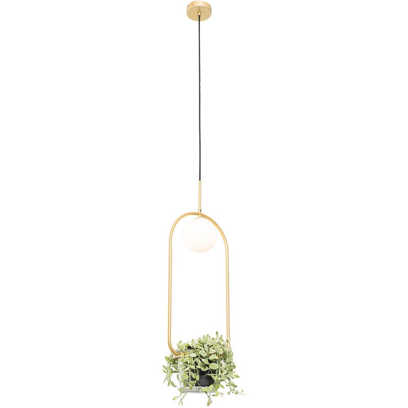 Isabella - Suspension - 1 lumière - l 25 cm - Doré/Laiton - Design, Art Deco - éclairage intérieur - Salon i Chambre i Cuisine i Salle à manger