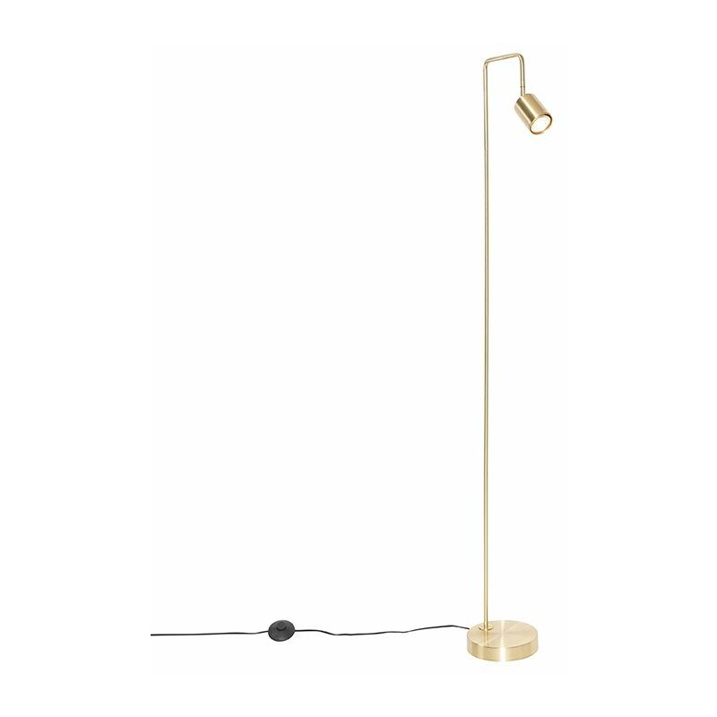 Java - Lampadaire - 1 lumière - h 145 cm - Doré/Laiton - Moderne - éclairage intérieur - Salon i Chambre i Cuisine i Salle à manger - Qazqa
