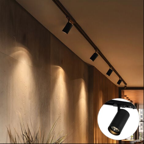 QAZQA jeana luxe - Système de rail spot luminaire plafond, plafonnier compatible pour led - 5 lumière - L 285.8 cm - Noir - Moderne - éclairage intérieur - Salon I Chambre I Cuisine I Salle à manger