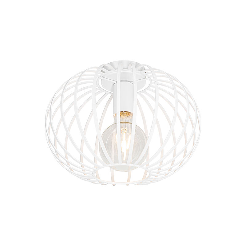 Qazqa - johanna - Plafonnier - 1 lumière - ø 30 cm - Blanc - Design - éclairage intérieur - Salon i Chambre i Cuisine i Salle à manger