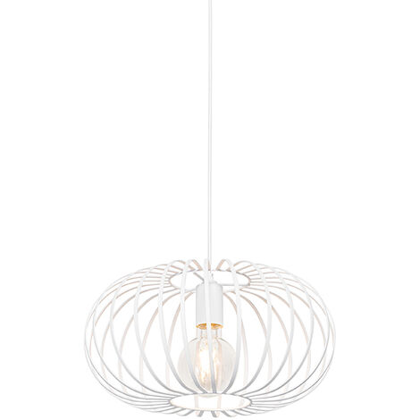QAZQA johanna - Suspension Design - 1 lumière - Ø 39 cm - Blanc - Design - Éclairage intérieur - Salon I Chambre I Cuisine I Salle à manger - Blanc