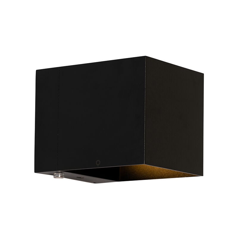 Joris - led Dimmable Applique murale variateur inclus - 1 lumière - l 10 cm - Noir - Moderne - éclairage intérieur - Salon i Chambre i Cuisine i