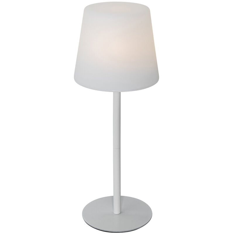 Qazqa - jude - led Dimmable Lampe de Table sans fil rechargeable usb variateur inclus - 1 lumière - ø 15 cm - Blanc - Moderne - éclairage extérieur