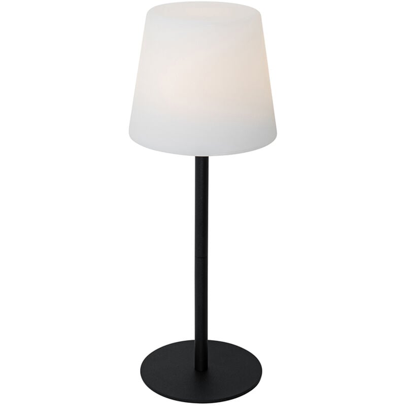 Qazqa - jude - led Dimmable Lampe de Table sans fil rechargeable usb variateur inclus - 1 lumière - ø 15 cm - Noir - Moderne - éclairage extérieur