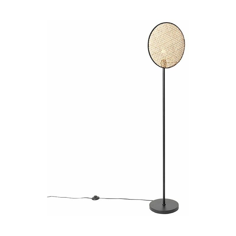 QAZQA kata - Lampadaire - 1 lumière - H 150 cm - Naturel - Oriental - éclairage intérieur - Salon I Chambre I Cuisine I Salle à manger