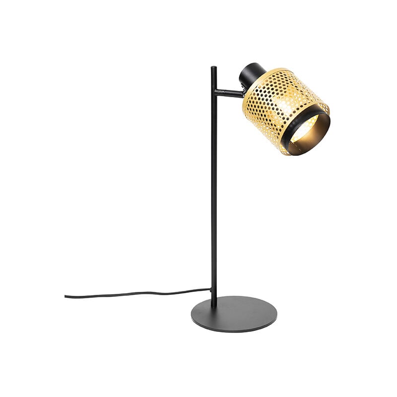 Qazqa - kayden - Lampe de table - 1 lumière - l 24.5 cm - Noir et Or - Rustique - éclairage intérieur - Salon i Chambre i Cuisine i Salle à manger