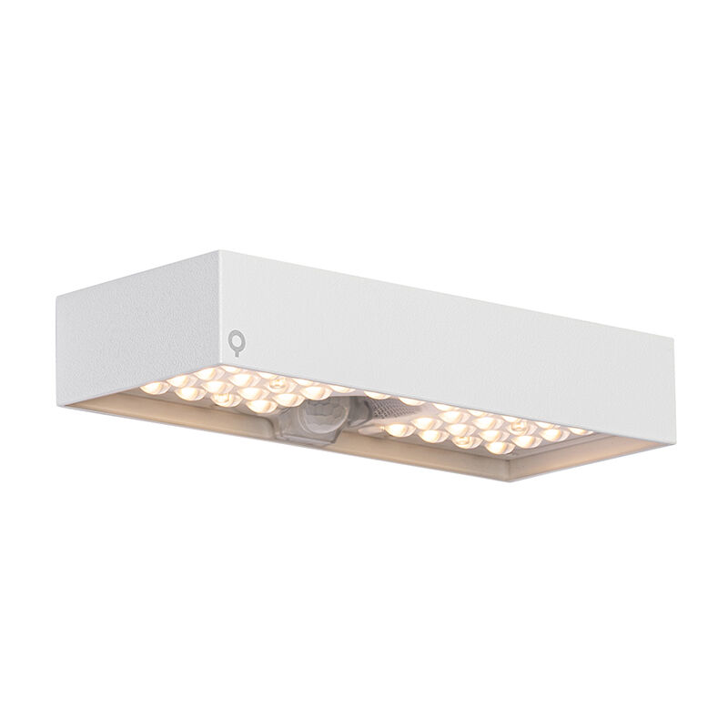 Kayo - led Dimmable Applique murale solaire solaire variateur inclus - 1 lumière - l 23 cm - Blanc - Moderne - éclairage extérieur - Qazqa