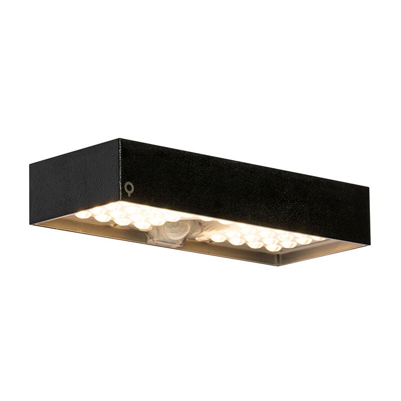 Kayo - led Dimmable Applique murale solaire solaire variateur inclus - 1 lumière - l 23 cm - Noir - Moderne - éclairage extérieur - Qazqa