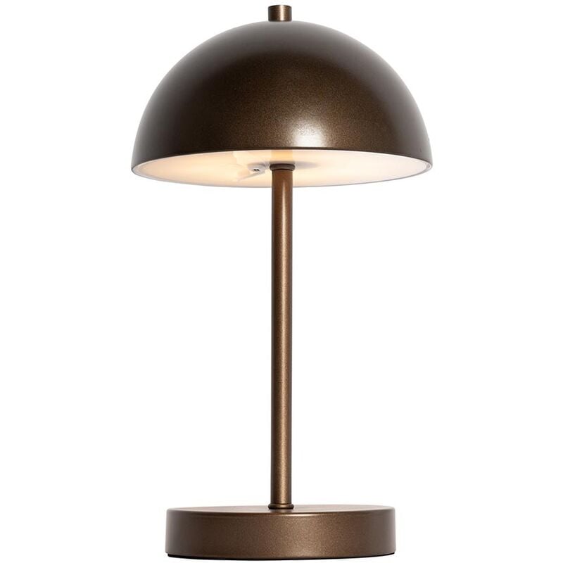 Qazqa - keira - led Dimmable Lampe de Table sans fil rechargeable usb variateur inclus - 1 lumière - ø 16 cm - Bronze - Moderne - éclairage extérieur