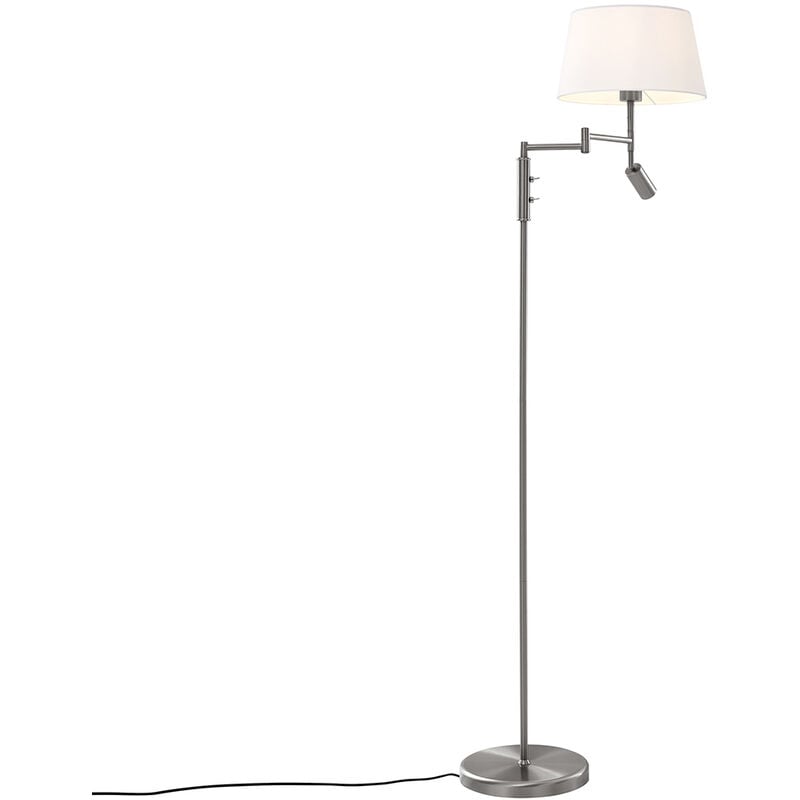 Ladas - Lampadaire avec lampe de lecture - 1 lumière - h 154 cm - Acier - Rétro, Classique/Antique - éclairage intérieur - Salon i Chambre i Cuisine