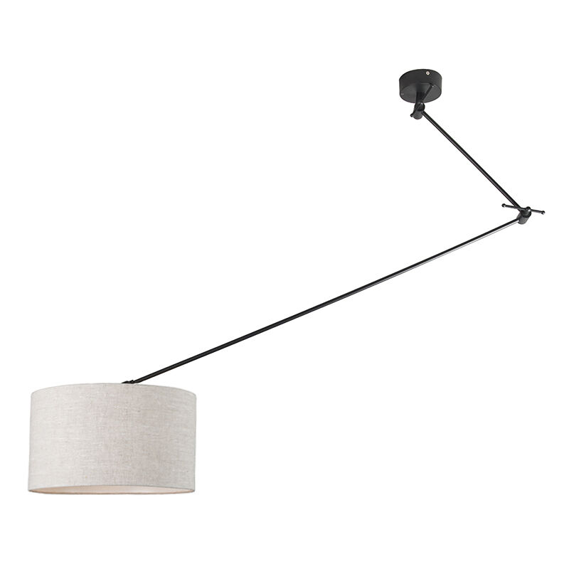 Image of Lampada a sospensione blitz - Moderno - Acciaio,Tessuto - Nero/Grigio - Tondo Max. 1 x Watt - Grigio - Qazqa