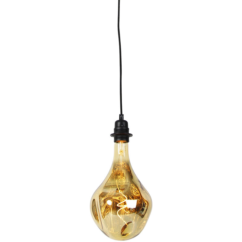 Image of Lampada a sospensione cava luxe - Moderno - Acciaio - Nero - Tondo/Oblungo E27 Max. 1 x 6 Watt - Nero - Qazqa