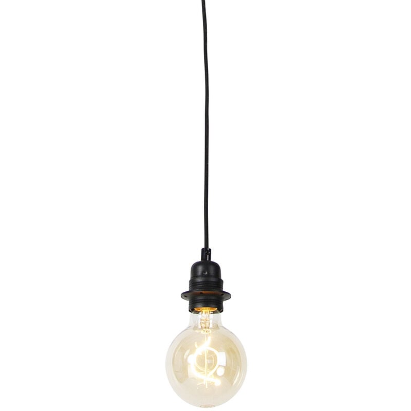 Image of QAZQA Lampada a sospensione cava luxe - Moderno - Acciaio - Nero - Tondo/Oblungo Max. 1 x Watt - Nero