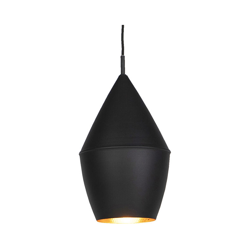 Image of Lampada a sospensione depeche - Moderno - Alluminio - Oro - Ovale Max. 1 x Watt - Nero - Qazqa