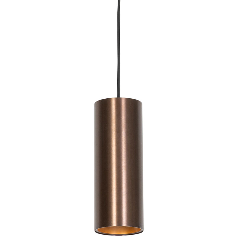 Image of Lampada a sospensione tubo - Design - Alluminio - Bronzo - Cilindro Max. 1 x Watt - Bronzo - Qazqa