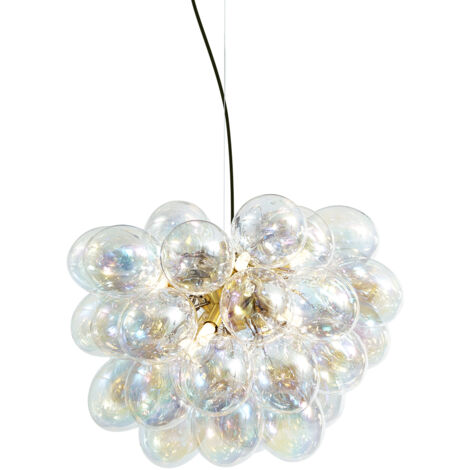 QAZQA Lampada a sospensione uvas - Art déco - Acciaio,Vetro - Multicolore/Oro - Sfera Max. 8 x Watt