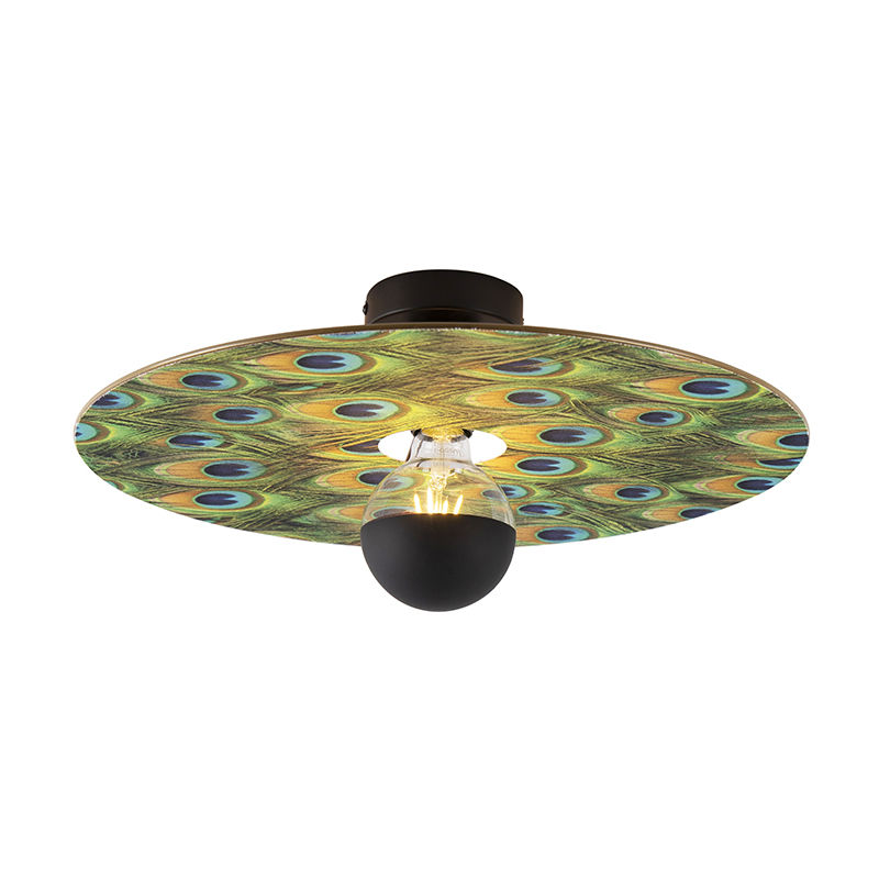 Image of QAZQA Lampada da soffitto combi - Moderno - Acciaio,Tessuto - Multicolore/Nero - Tondo Max. 1 x Watt - Multicolore