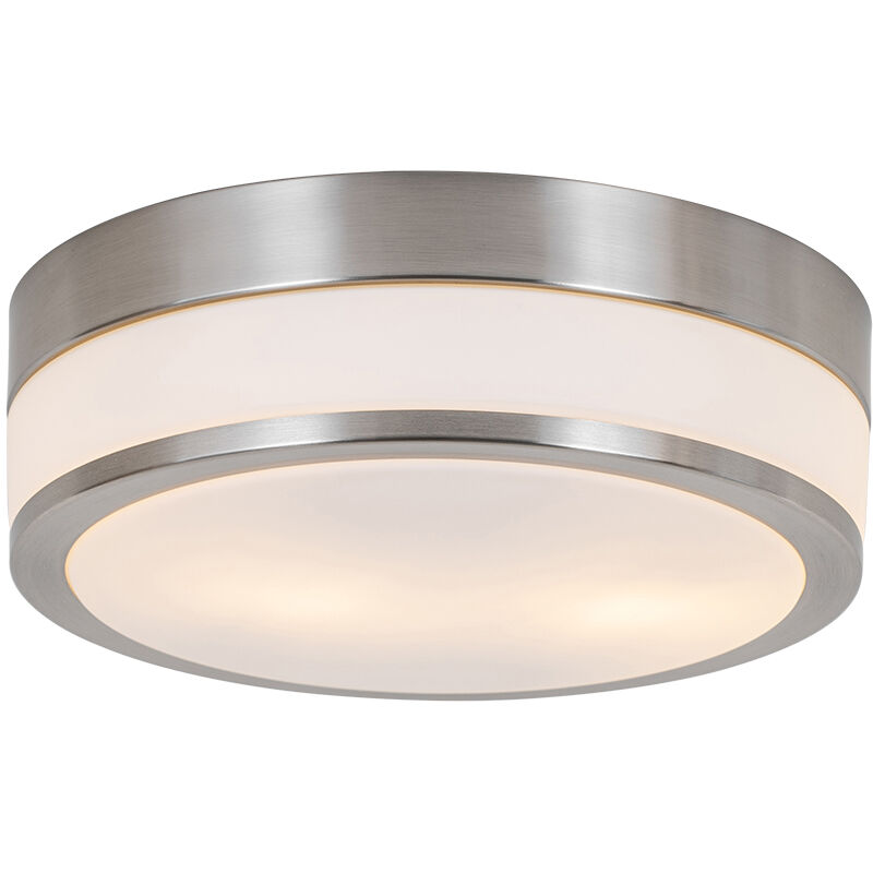 Qazqa Moderne Deckenleuchte Stahl 28 Cm Ip44 - Flavi