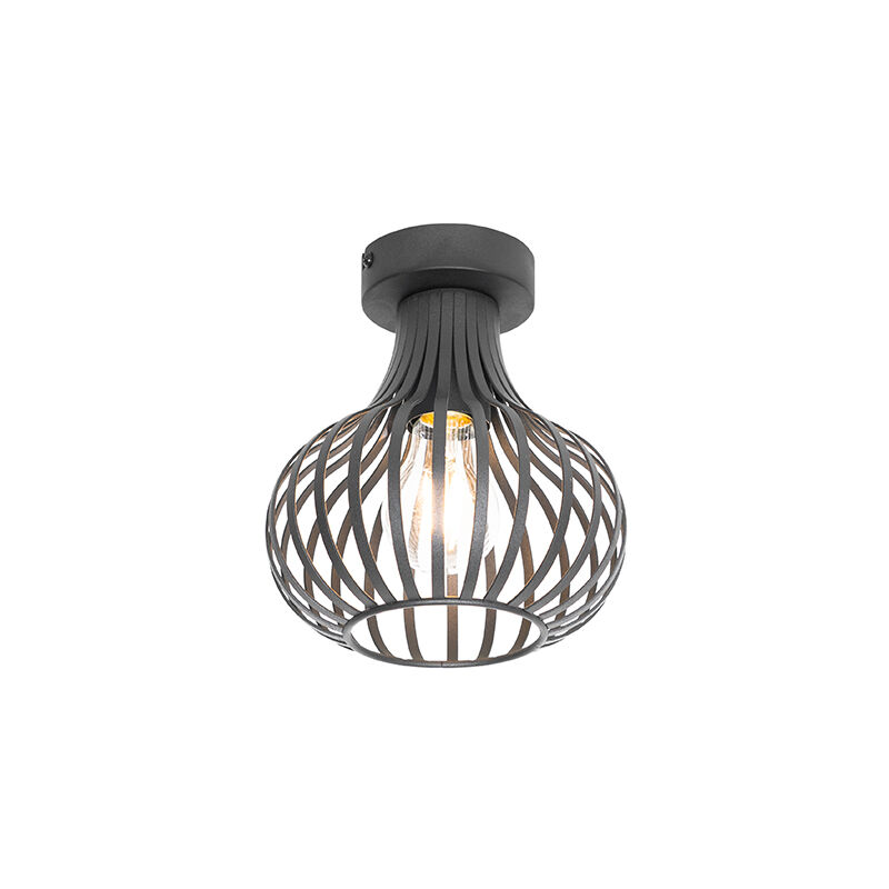 Image of Lampada da soffitto saffira - Moderno - Alluminio - Nero - Tondo Max. 1 x Watt - Nero - Qazqa