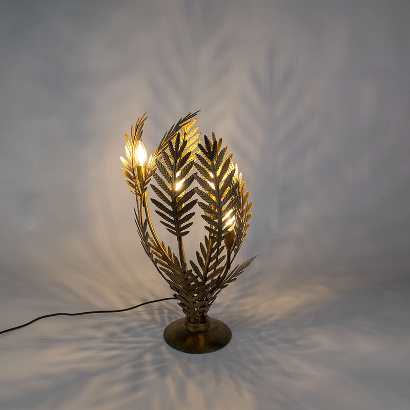 Image of Lampada da tavolo botanica - Retrò - Acciaio - Oro/Ottone - Organico Max. 4 x Watt - Oro/Ottone - Qazqa