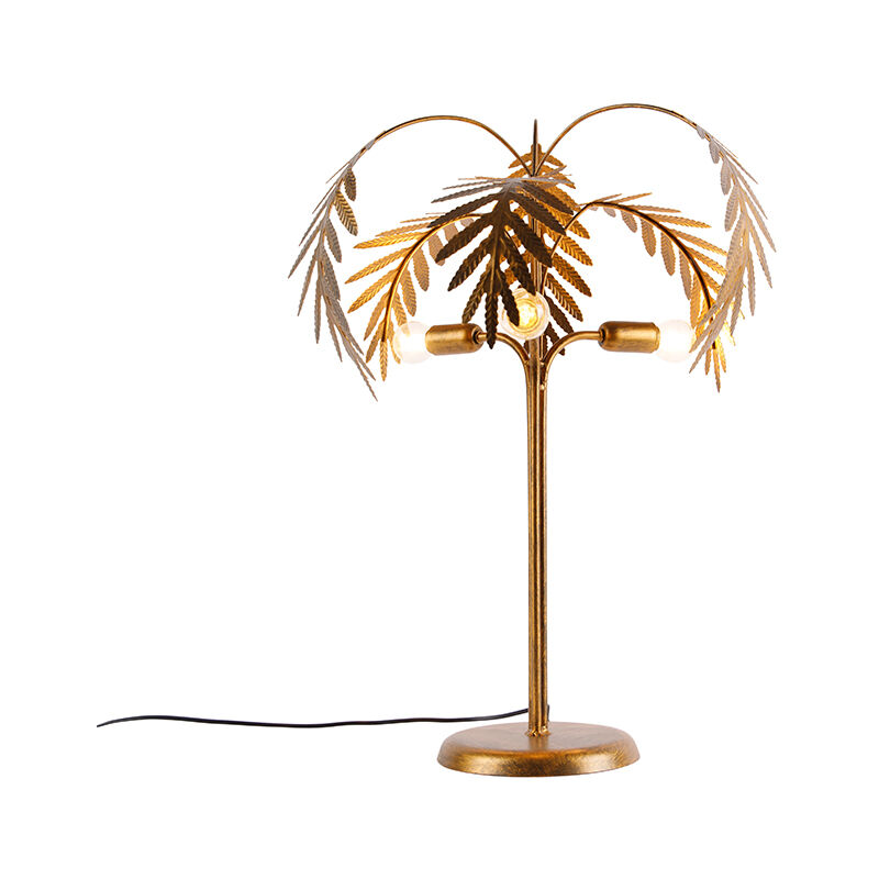 Image of Lampada da tavolo botanica - rustico - Acciaio - Oro/Ottone - Organico Max. 3 x Watt - Oro/Ottone - Qazqa