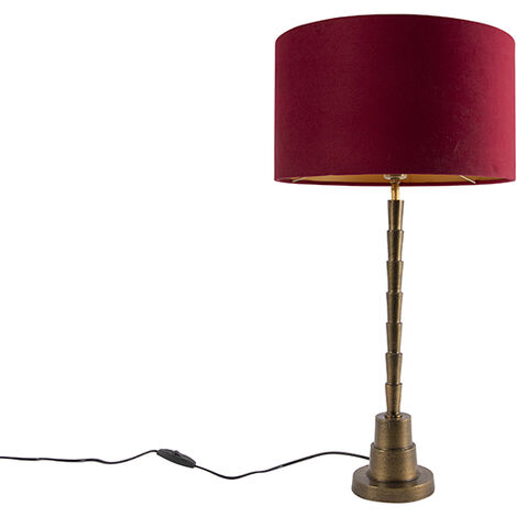 Accensa lampada da tavolo di design con cavo paralume in PVC Bordeaux  metallo nero