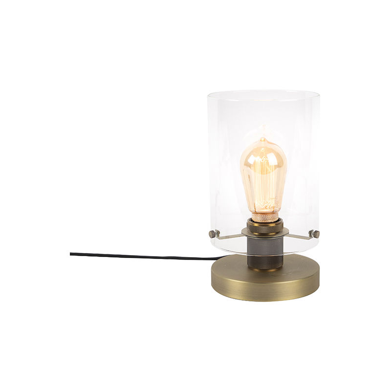 Image of Lampada da tavolo dome - Moderno - Acciaio,Vetro - Bronzo/Trasparente - Cilindro Max. 1 x Watt - Bronzo - Qazqa