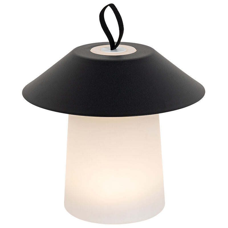 Image of Lampada da tavolo ivan - Design - Plastico,Acciaio - Nero - Tondo (non sostituibile) led Max. 1 x 3 Watt - Nero - Qazqa