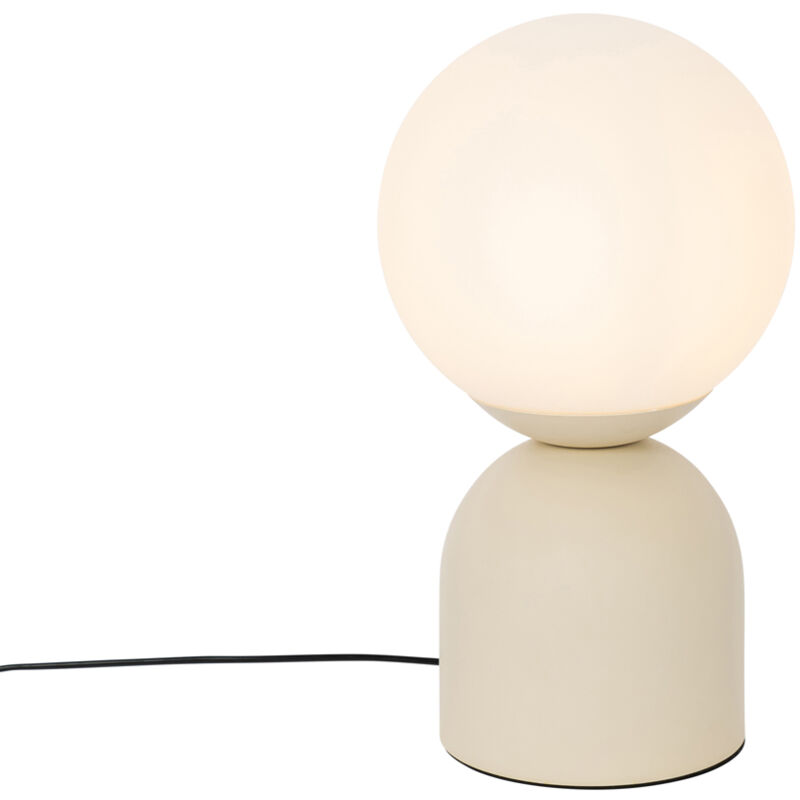 Image of Lampada da tavolo pallontrend - Design - Acciaio,Vetro - Beige/Bianco - Sfera Max. 1 x Watt - Beige - Qazqa