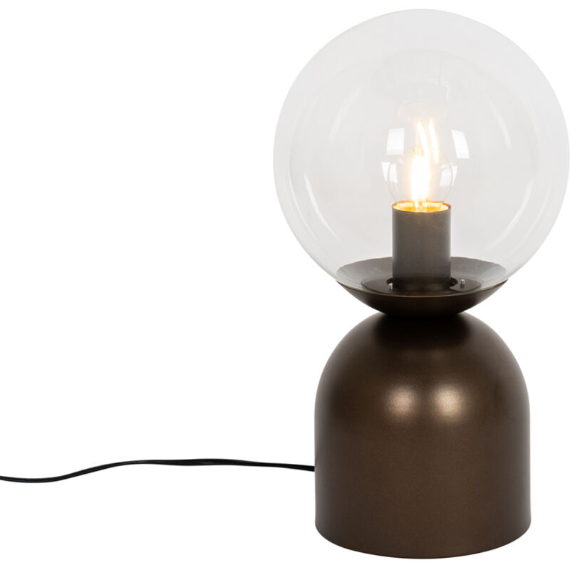 Image of Lampada da tavolo pallontrend - Chic da hotel - Acciaio,Vetro - Bronzo - Sfera Max. 1 x Watt - Bronzo - Qazqa