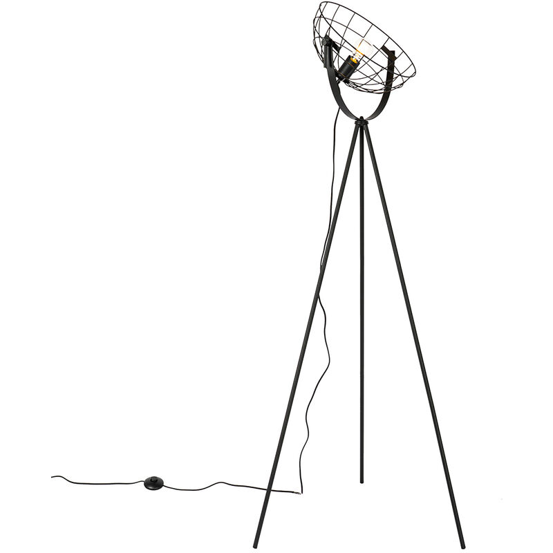 Image of Lampada da tavolo tripode hanze - Industriale - Acciaio - Nero - Tondo Max. 1 x Watt - Nero - Qazqa