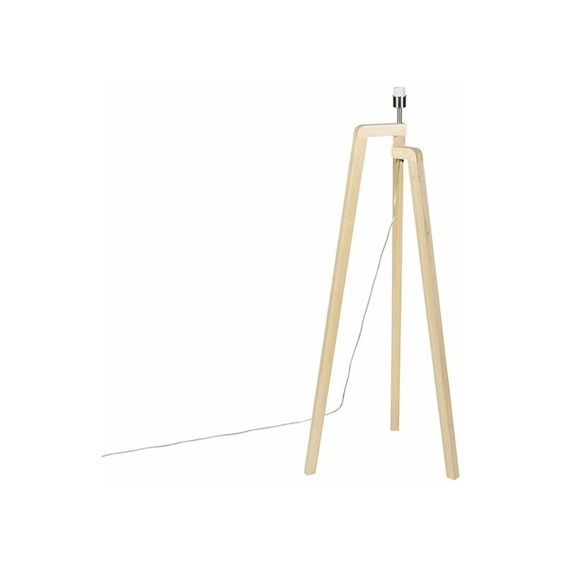 Image of Lampada da tavolo tripode puros - Moderno - Legno - Marrone - Oblungo Max. 1 x Watt - Beige - Qazqa