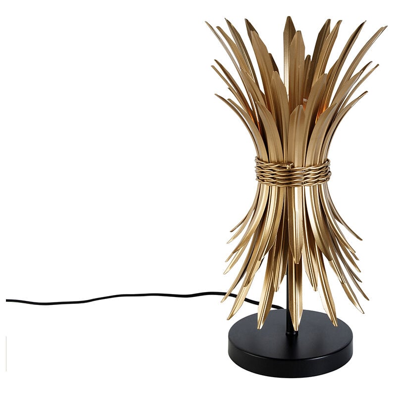 Image of Lampada da tavolo wesley - Art déco - Acciaio - Oro/Nero - Organico Max. 1 x Watt - Oro - Qazqa
