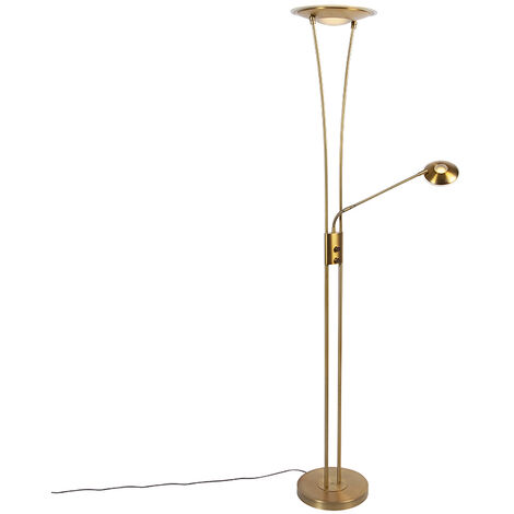 Luce Lettura Hary 1 Lampadina Ottone Antico 102 Cm