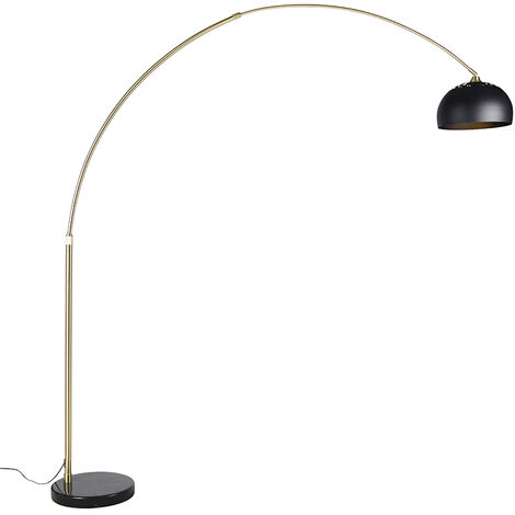 Lampada da terra LED dimmerabile ad arco Karl Oro in Metallo Nero Opac