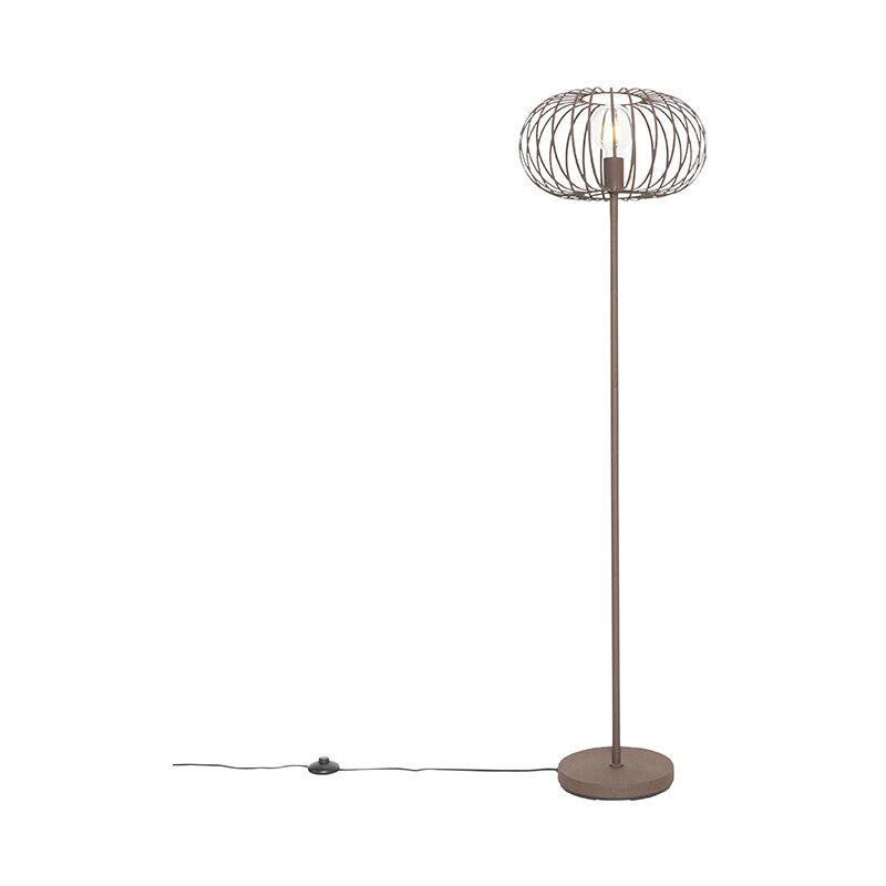 Image of Lampada da terra johanna - Design - Acciaio - Ruggine - Oblungo Max. 1 x Watt - Ruggine - Qazqa