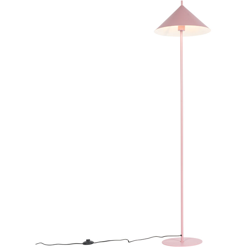 Image of Lampada da terra triangolo - Design - Acciaio - Rosa - Tondo Max. 1 x Watt - Rosa - Qazqa