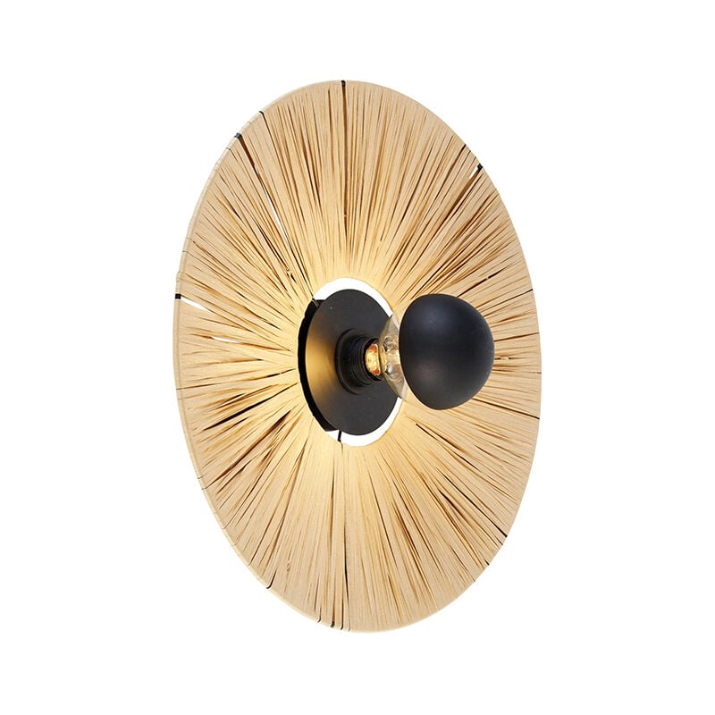 Leia - Plafonnier - 1 lumière - ø 45 cm - Naturel - Rustique, Oriental - éclairage intérieur - Salon i Chambre i Cuisine i Salle à manger - Qazqa