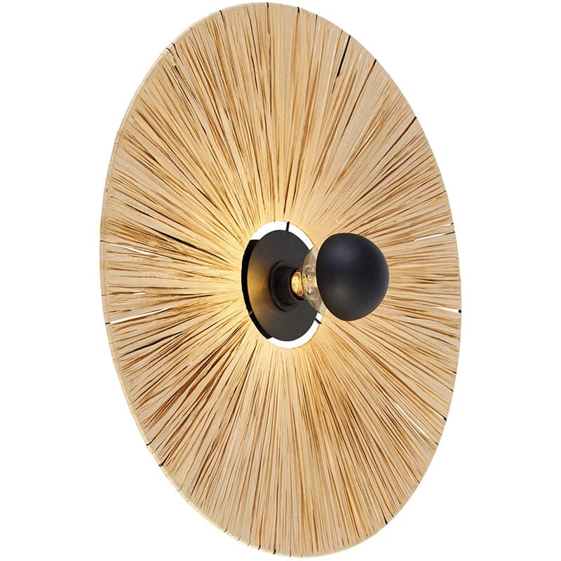 Leia - Plafonnier - 1 lumière - ø 60 cm - Naturel - Rustique, Oriental - éclairage intérieur - Salon i Chambre i Cuisine i Salle à manger - Qazqa