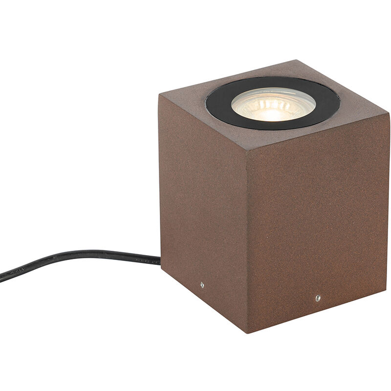 Lennard - Spot encastrable de sol - 1 lumière - l 10 cm - Brun rouille - Rustique - éclairage extérieur - Qazqa